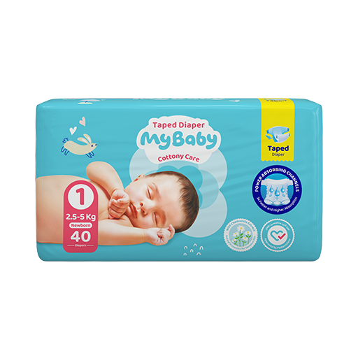ماي بيبي پوشک چسبي شماره يک 40عددي