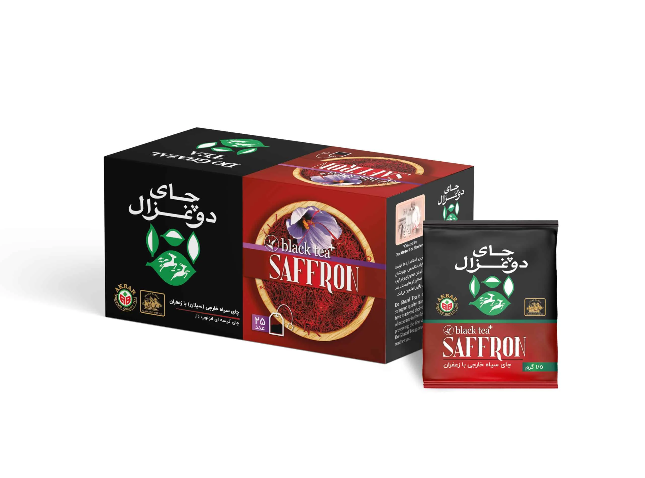 دوغزال چاي زعفران کيسه اي25عددي