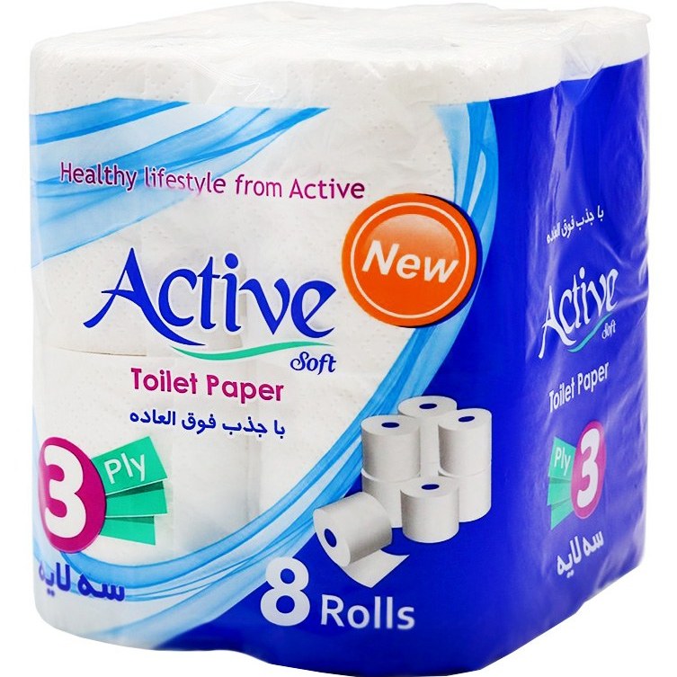 اکتيو دستمال رول 8قلو