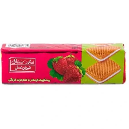 بيسکوييت کرمدار شيرين عسل توت فرنگي