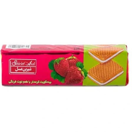 بيسکوييت کرمدار شيرين عسل توت فرنگي