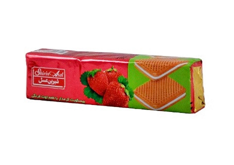 بيسکوييت کرمدار شيرين عسل توت فرنگي