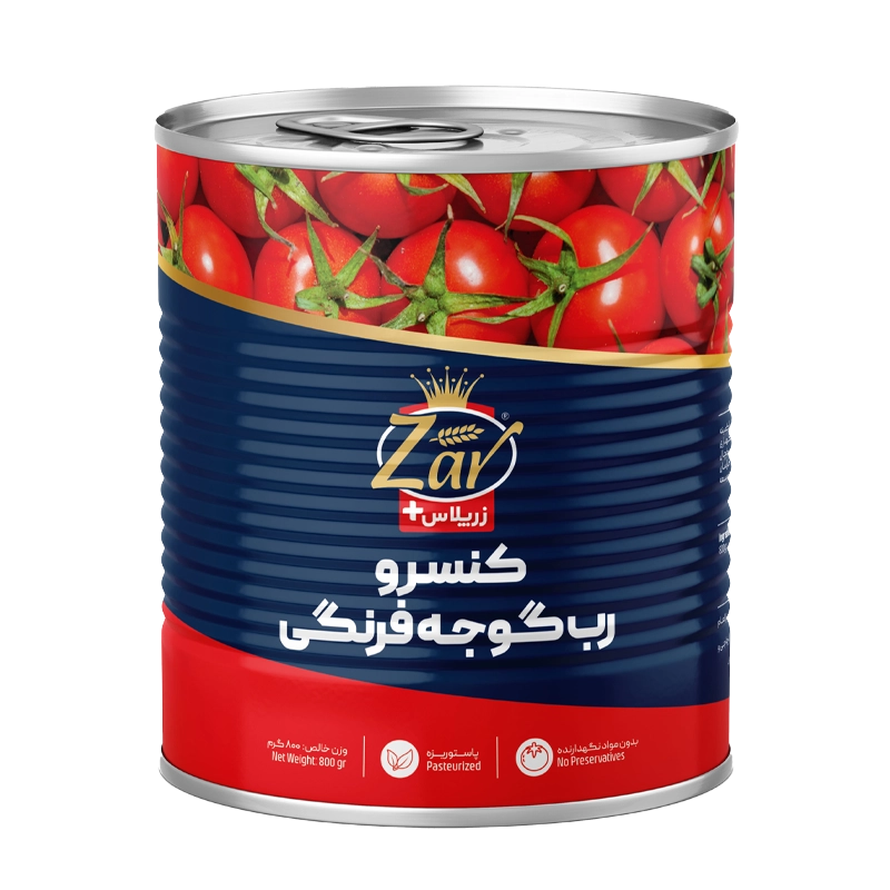زر پلاس کنسرو رب گوجه فرنگي 800 گرم