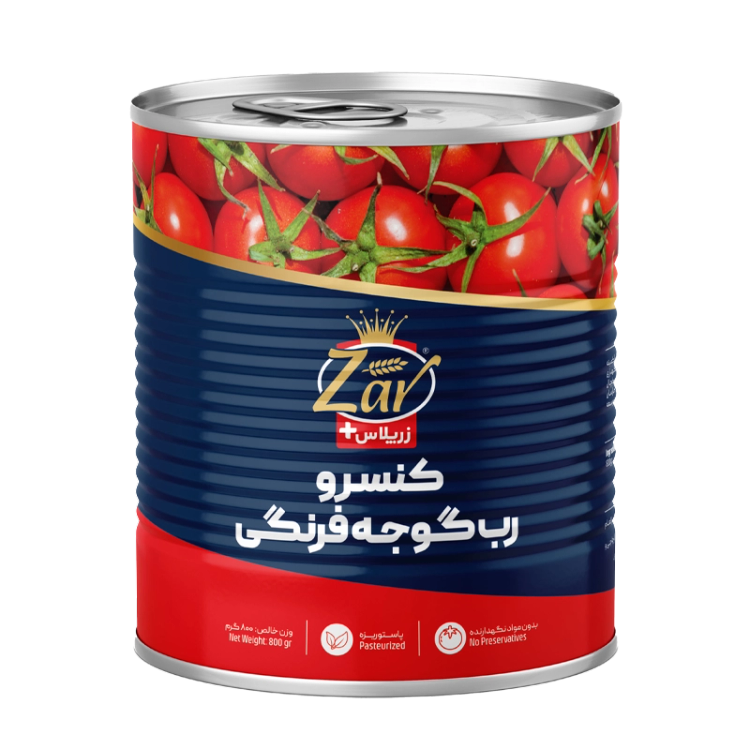 زر پلاس کنسرو رب گوجه فرنگي 800 گرم